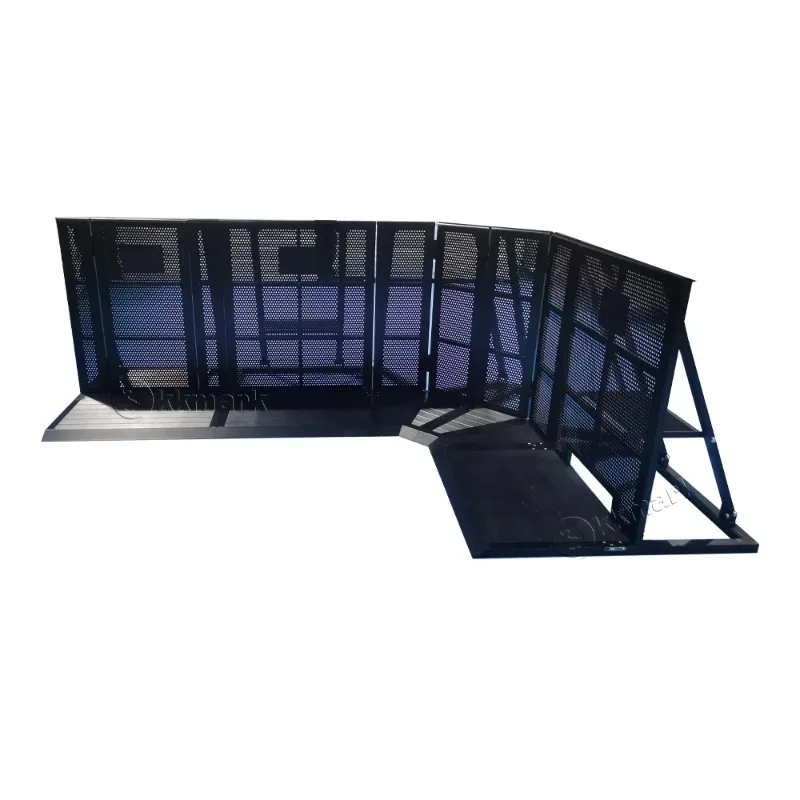 【Direct Factory Sale】 Black Silver Aluminum Portable Folding Crowd Control Barrier Fence Exhibition Events Safety Guardrail Desi