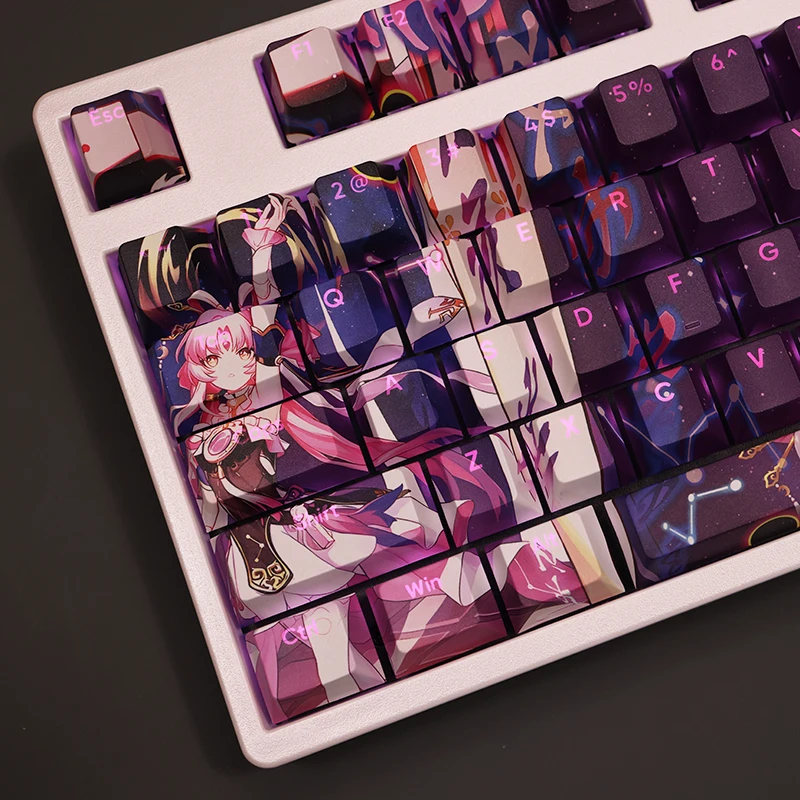 

108 Keys/Set Honkai: Star Rail Fu Xuan PBT Anime Gaming Girl Cute Custom Keycap for Cherry Profile MX Switch Mechanical Keyboard