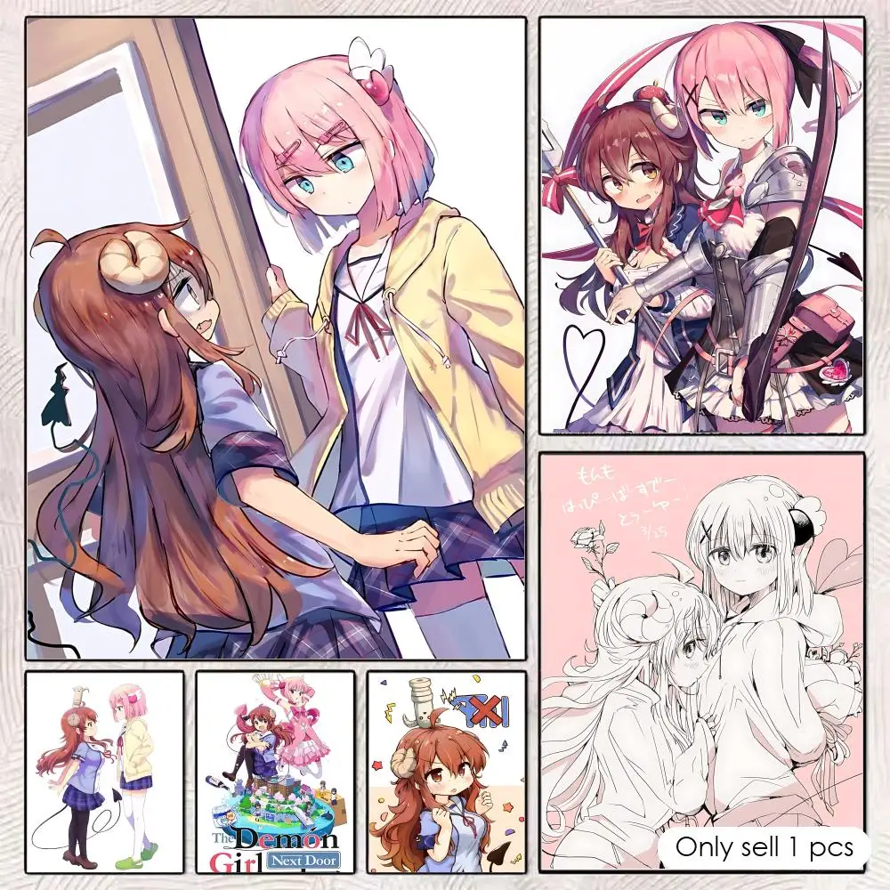 Anime The D-Demon Girl Next Door Whitepaper Poster DIY Sticky HD Wall Decor Anti-wrinkle for Bedroom room Family Life Pet anime