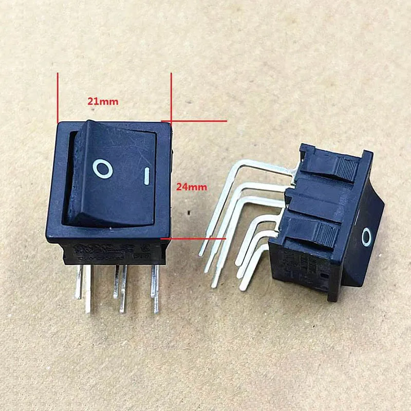 6A250V 21*24 pin curved 6-pin 2-speed boat-shaped switch SG 2-speed six-pin rocker power switch