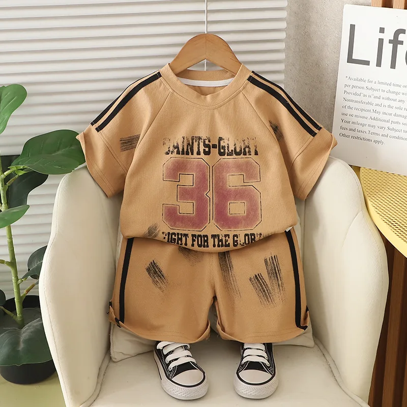 

Boys Clothes Sets Summer 2025 Children Cotton T-shirts Shorts 2pcs Sports Suit For Baby Shorts Sleeve Outfits Kids Tracksuits 5Y