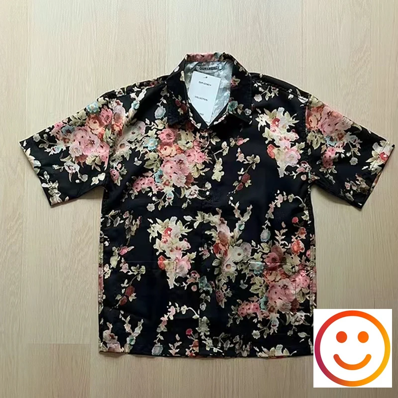 

Floral Print Our Legacy Shirts Hawaii Beach Men Women High Quality Loose Casual Short Sleeve Tops
