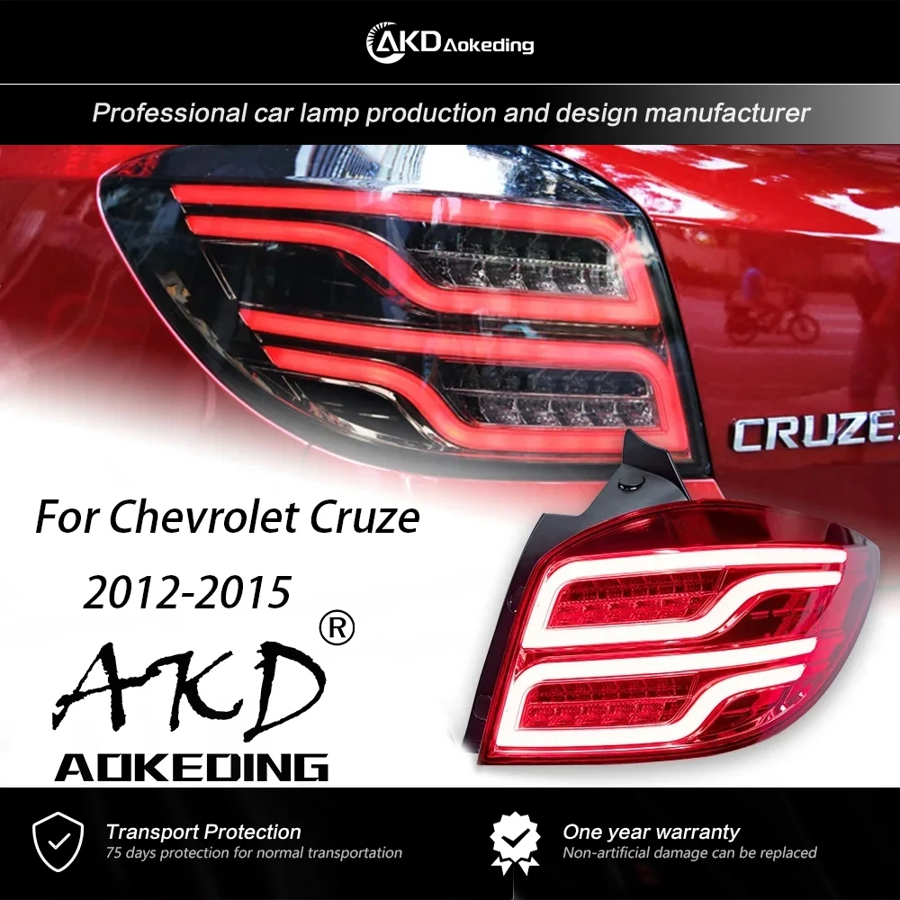 AKD Tail Lamp for Chevrolet Cruze LED Tail Lights 2012-2015 Cruze Hatch back LED DRL Rear Lamp Signal Auto Accessories 2PCS