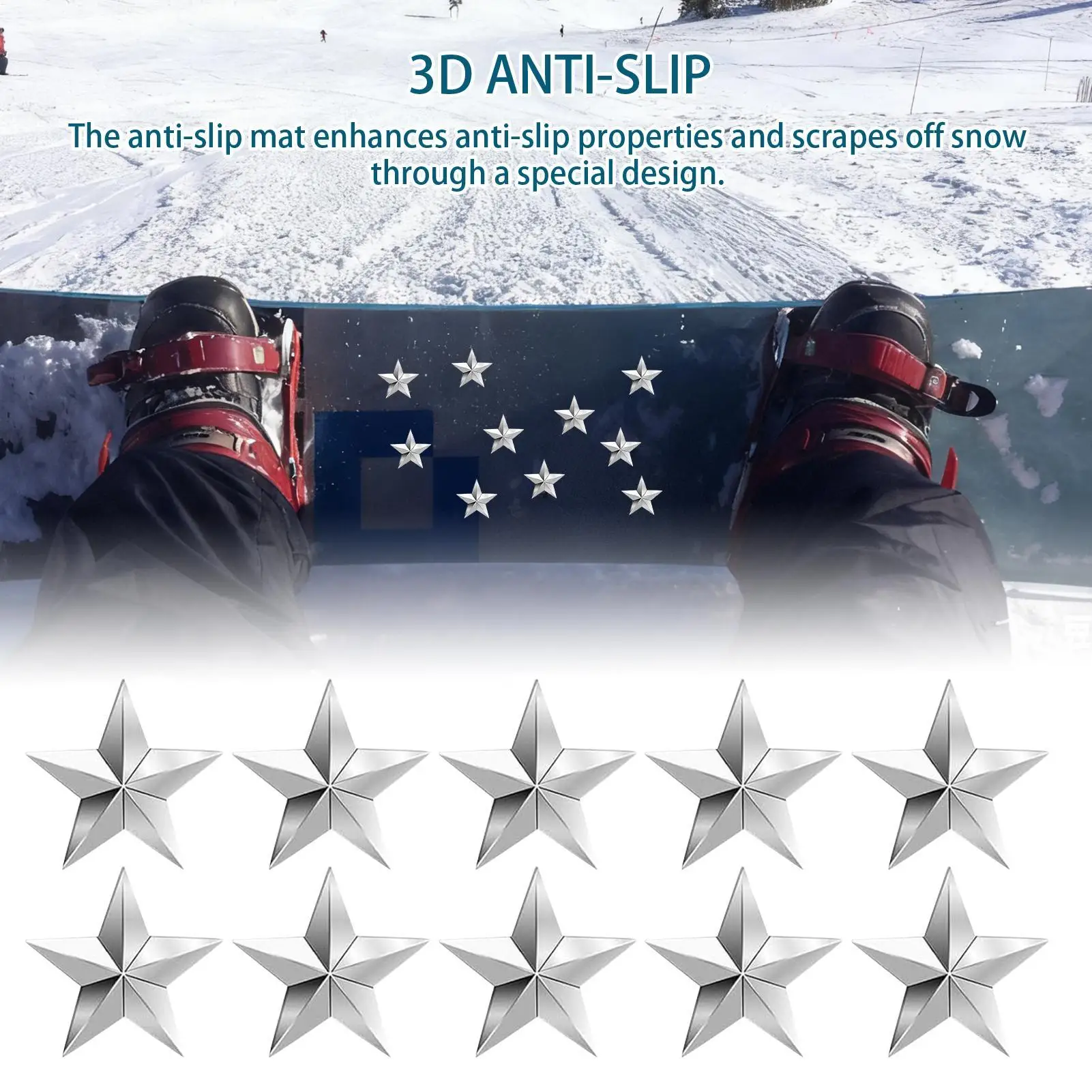 

Snowboard Stomp Pad 10 Pieces Adhesive Anti-Slip Snowboard Grip Stomp Pad Triangular For Women Men Adults Teens Beginners