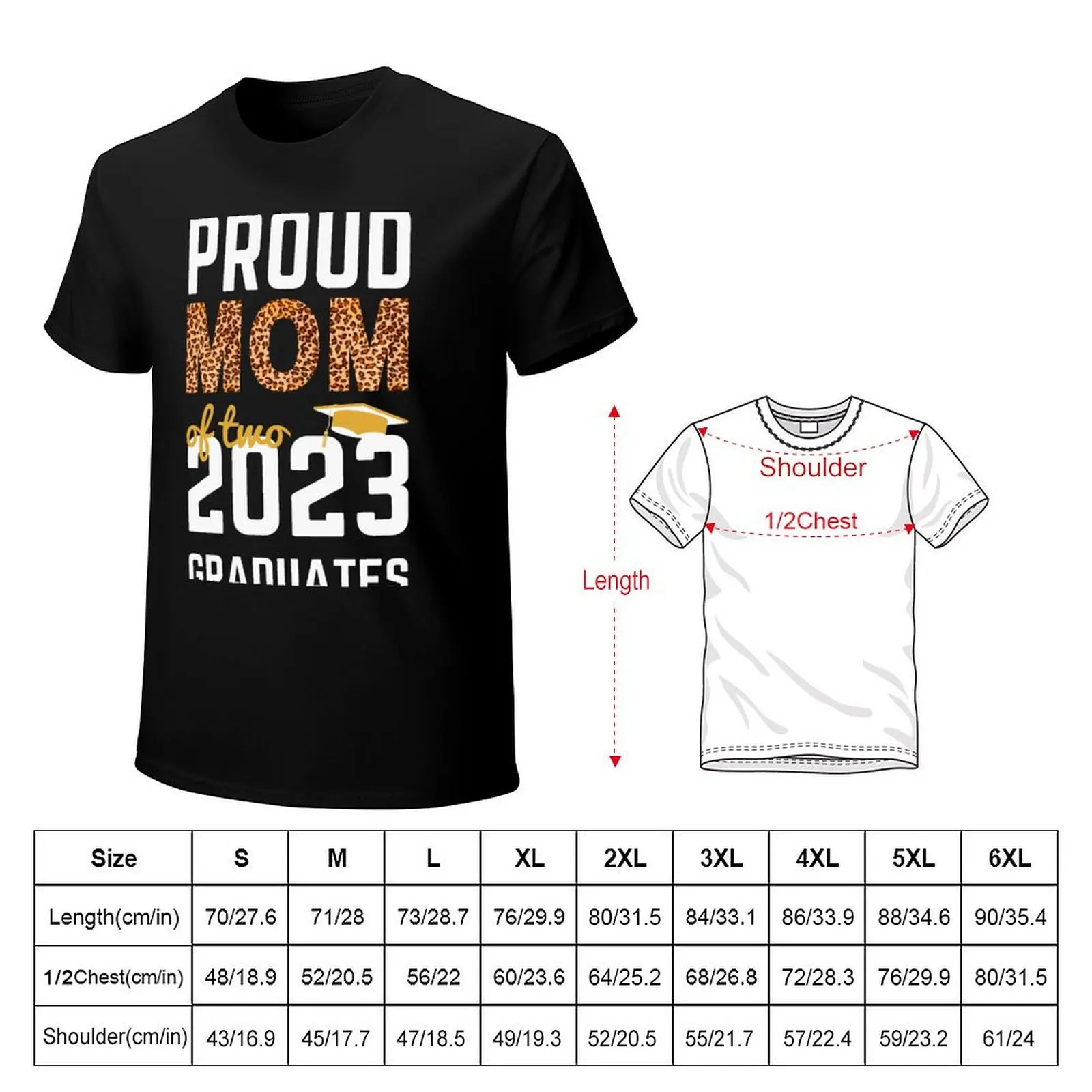 Proud Mom of Two 2023 Graduates, Class of 2023 T-Shirt Sporty Casual Quick Dry T-Shirt