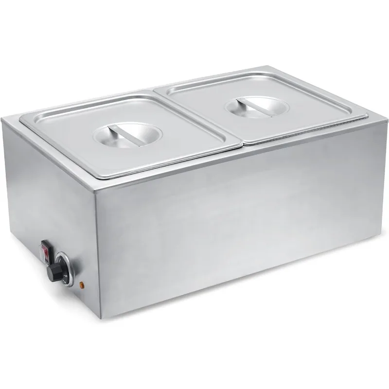 

SYBO Commercial Grade Stainless Steel Bain Marie Buffet Food Warmer Steam Table for Catering and Restaurants (2 Sections)