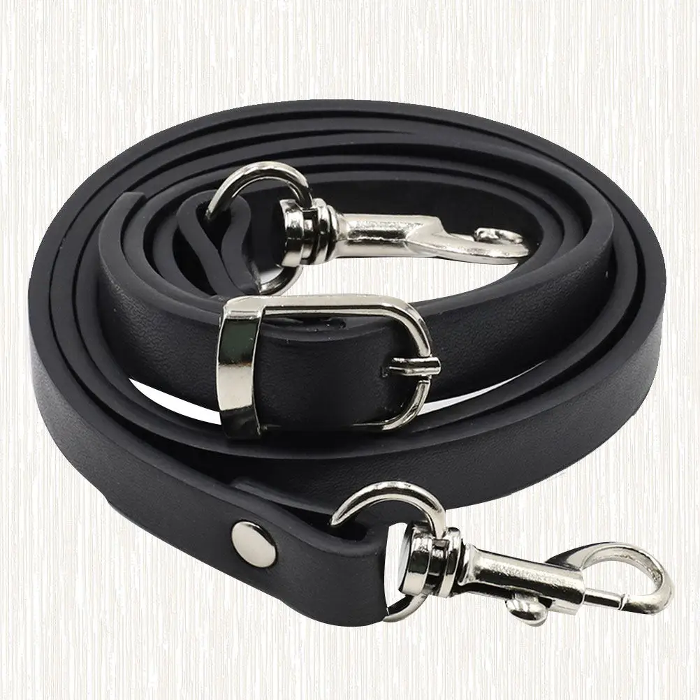 120Cm Fashion Replacement Shoulder Bag Strap Silver Buckle Adjustable PU Crossbody Strap for Handbag Travel Gym Camera Bag