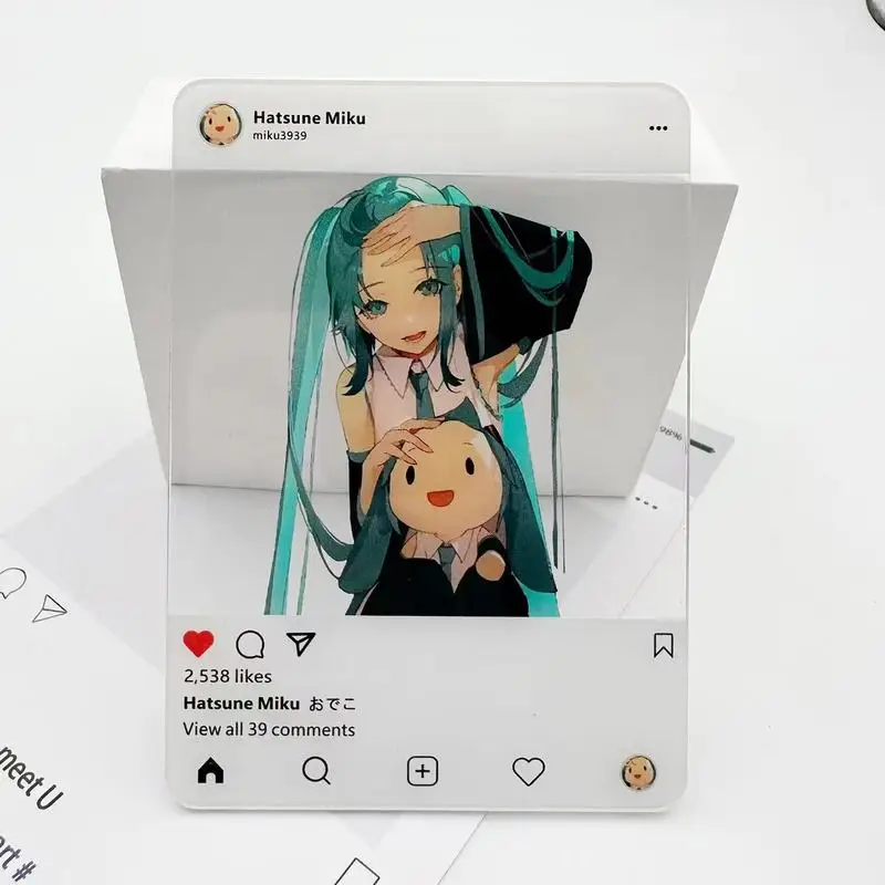 

Hatsune Miku Anime Figurecute Three-inch Photo Random 10pcs Diy Cartoon Acrylic Card Girl Birthday Gift Peripheral Collection