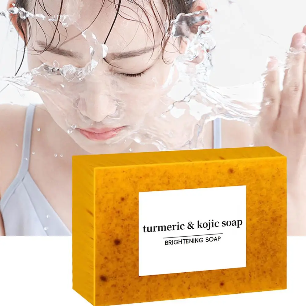 Turmeric & Kojic Acid Brightening Soap Turmeric Soap Lemon Soapkojic Acid Soap Ginger Hand-made Cold Soap Bath Soap