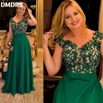 Alicerb Elegant Donkergroen Kant Moeder Van De Bruid Jurken Floor Lengte Bruiloft Party Vrouwen Aangepaste Avond Prom Gowns