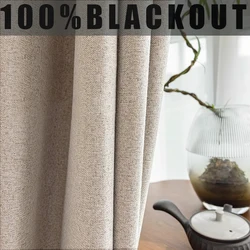 100% Blackout Curtains for Bedroom Window Curtains for Living Room Custom Made Thermal Insulated Blinds Curtain Blind Thick Drap