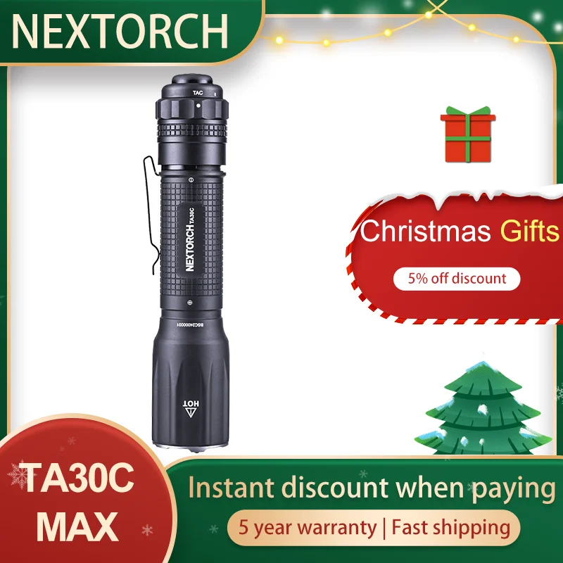 Nextorch TA30C MAX Tactical Flashlight 3000 Lumens High Power Led Flashlights Tactical Portable Rechargeable Flashlight