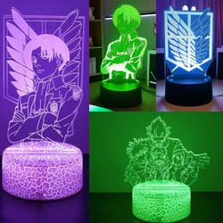 Attack on Titan 3D Lamp Anime Figures LED Night Light 16 Colors Lamps Remote Control RGB Decoration Bedroom Home Children Gifts