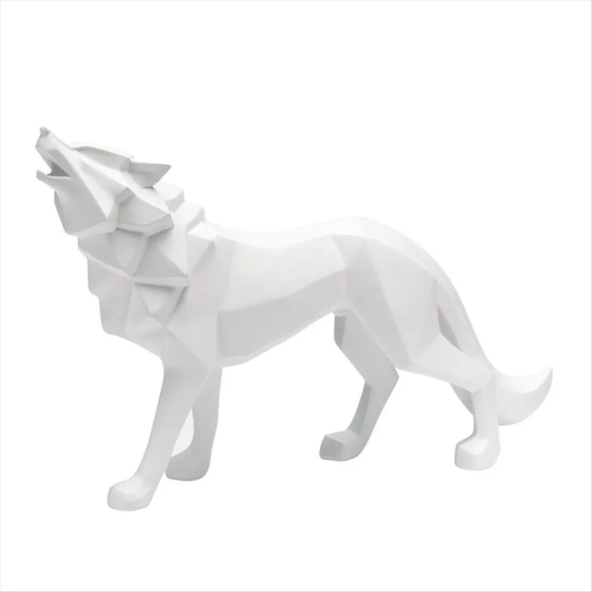 Wolf Statue Animal Figurine Sculpture Living Study Room Bedroom Decor Home Table Interior Decoration Accessories White