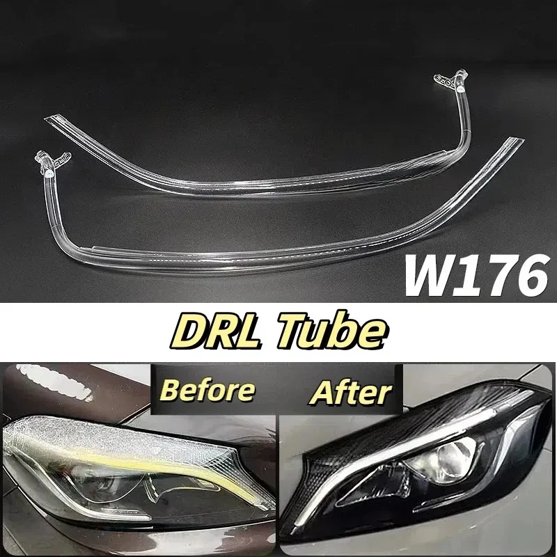 NEW Headlight DRL Tube for Mercedes Benz A CLASS W176 2016 2017 2018 Acrylic Tube Light Guide Strip Light DRL Strip