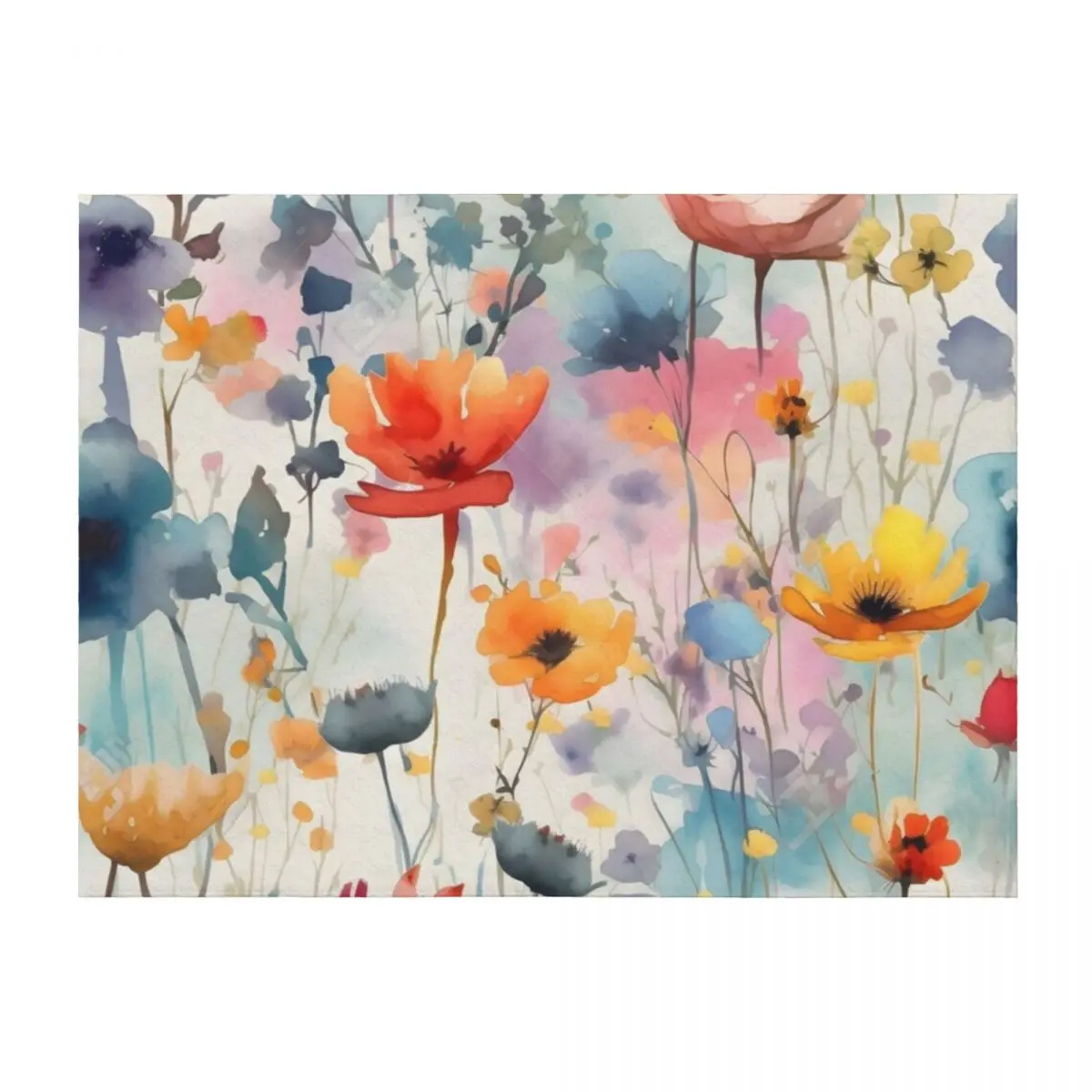 

field of wild flowers Throw Blanket Thin Quilt Moving christmas decoration Blankets