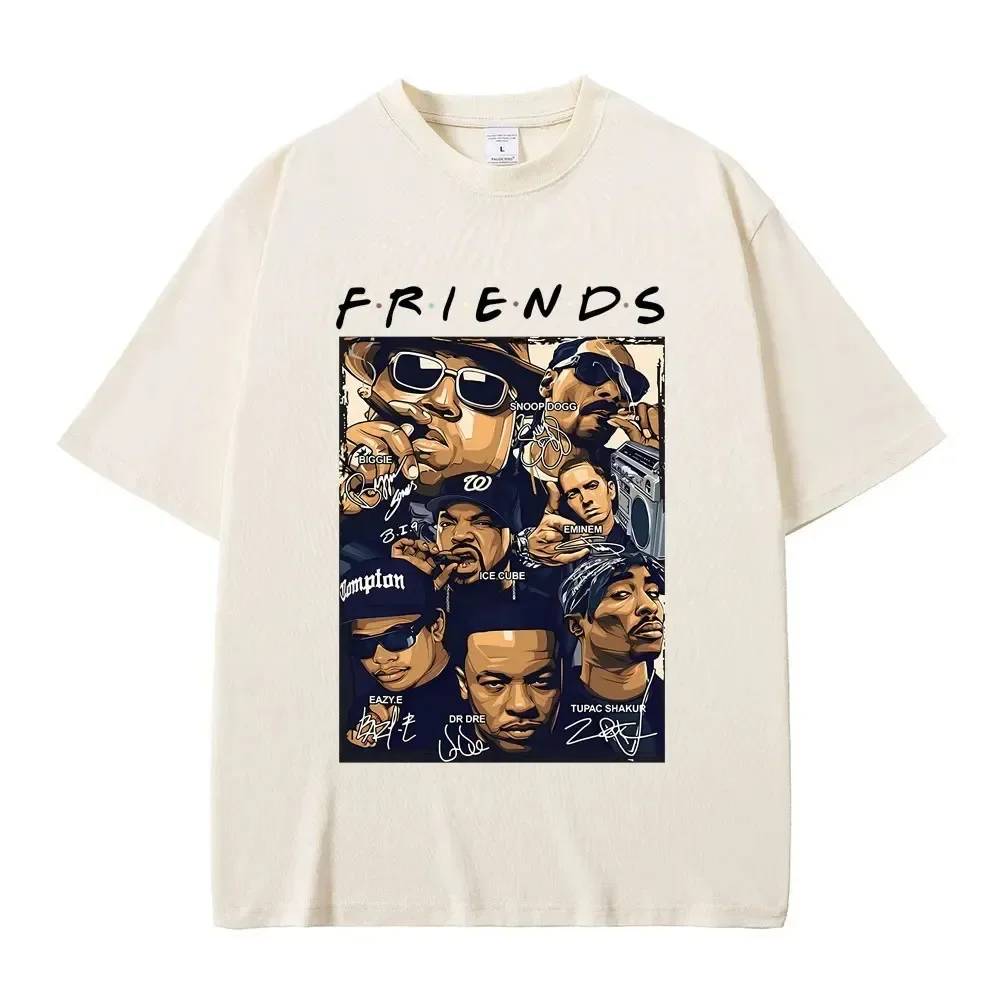 Friends The Notorious Big Biggie Smalls Snoop Dogg Eminem Ice Cube Eazy-E Dr.Dre Tupac 2Pac T-shirt Men Hip Hop Vintage Tshirt