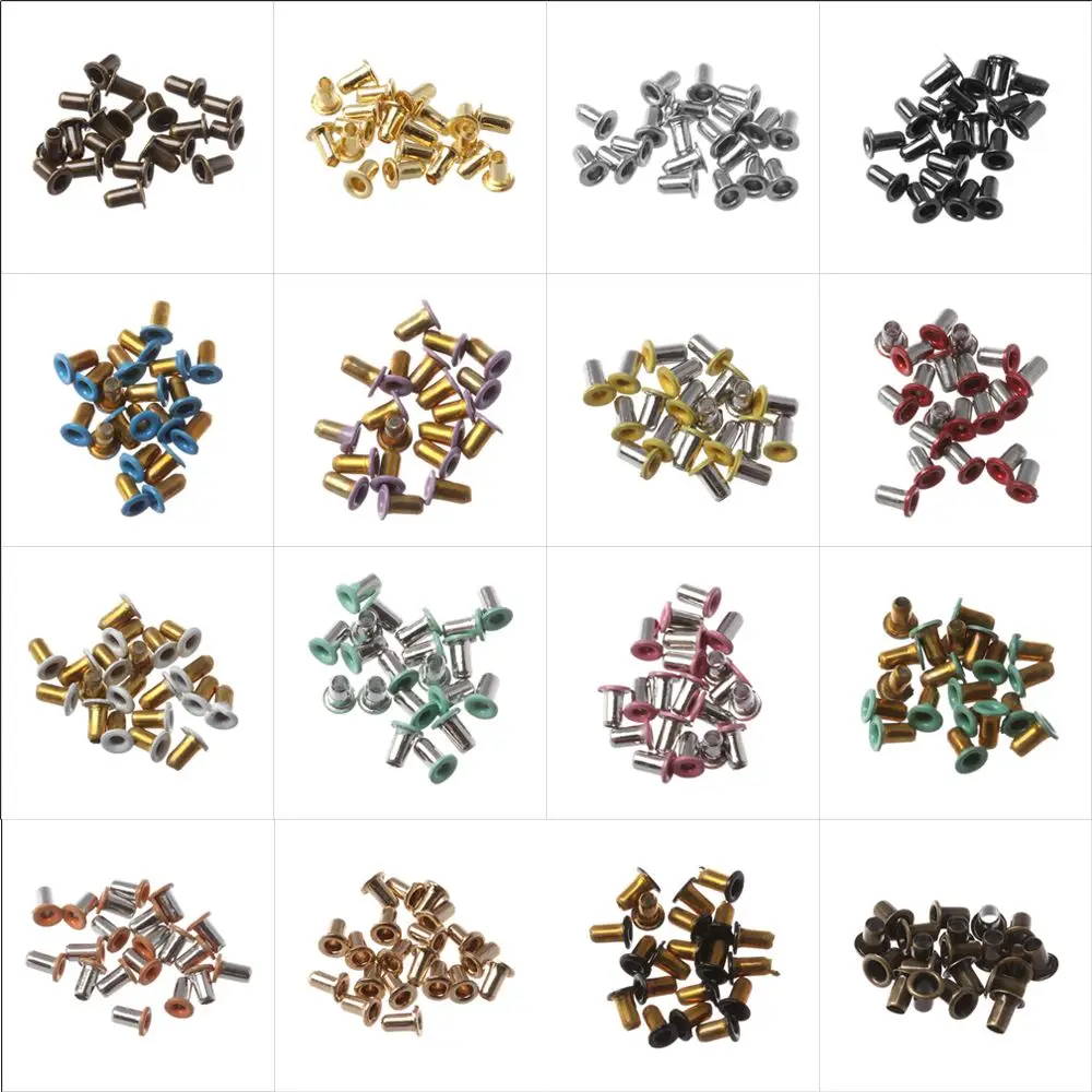 20Pcs 1/2.5 mm Candy Color Mini Metal Eyelet Buttons DIY Doll Belt Buckle Snap Button Doll Clothes Bag Shoes Sewing Accessories