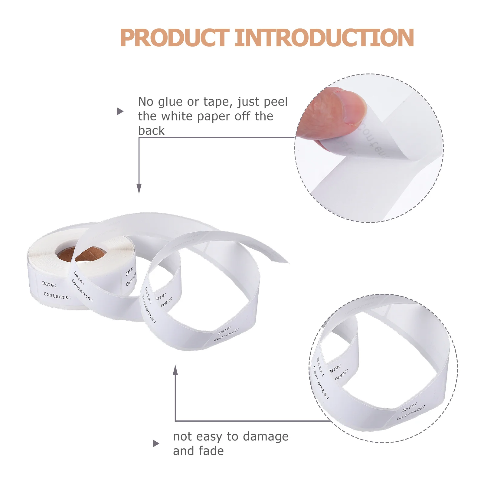 

1 Roll Of Date Labels Blank Self-Adhesive Stickers For Food Classification Jar Labeling Craft Organization Writable Classified