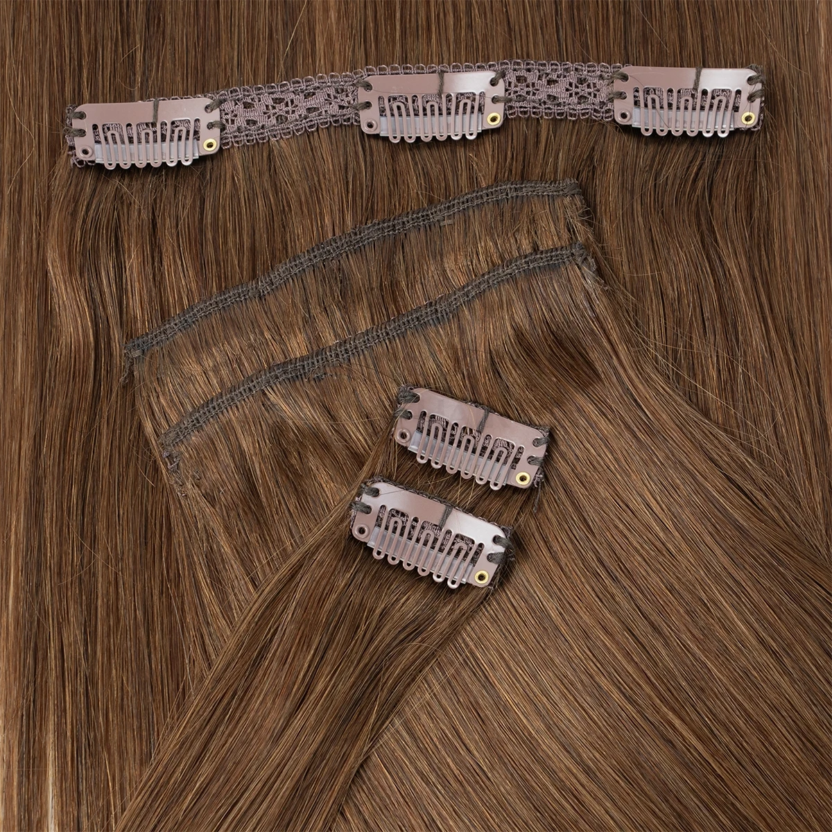Boymia Clip in Hair Extension Human Hair Double Weft 7PCS Clip Ins Real Natural Machine Remy Straight Extensions For Add Volume