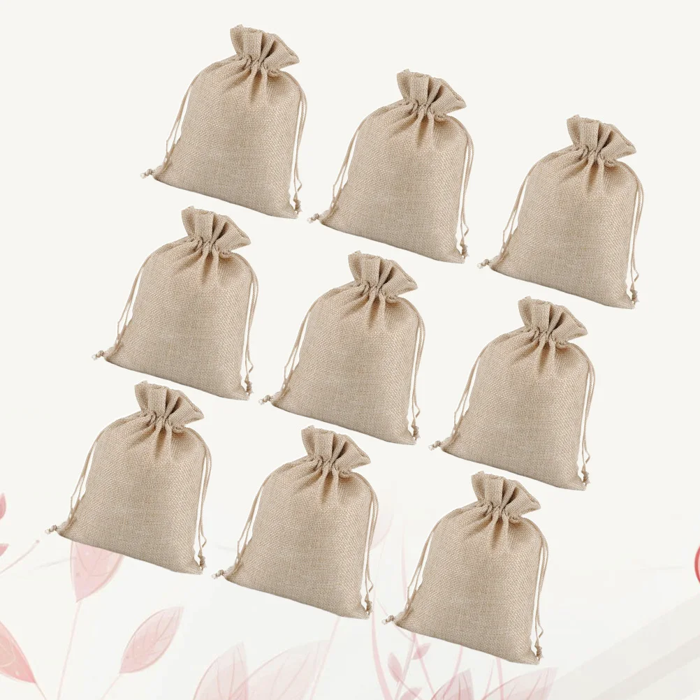 

15pcs 7X9Cm Linen Candy Christmas Gift Pouch For Kids Cookies Storage Drawstring Bag Festive Party Favor Jewelry Pouch
