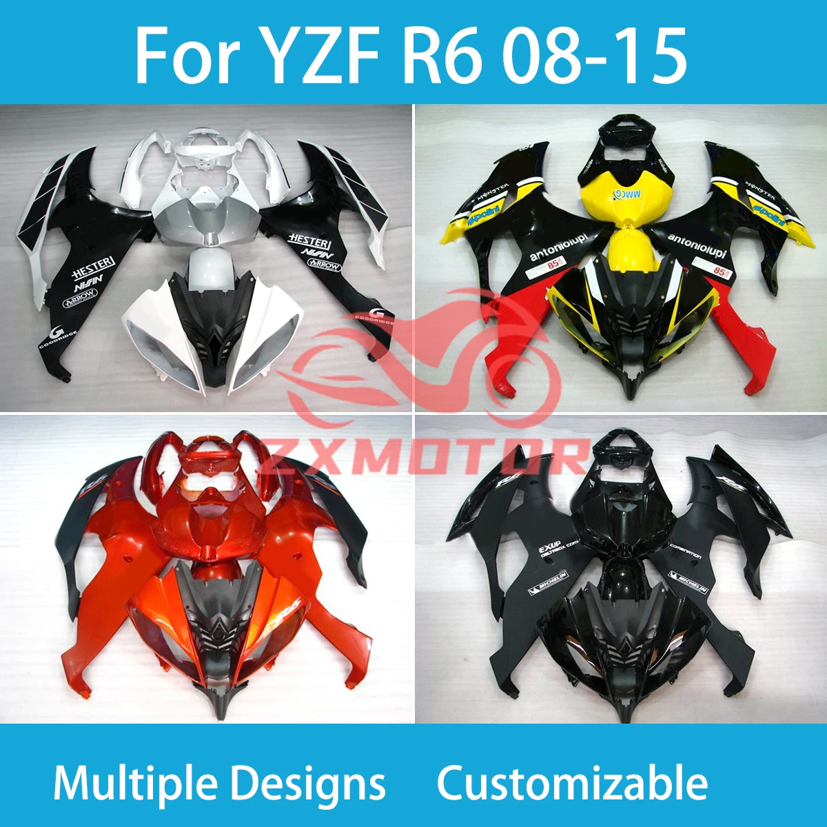 Full set Fairing Kit for Yamaha YZF-R6 2008-2011 2012 2013 2014 2015 2016 Motorcycle Customized Fairings R6 08 09 10 11-15