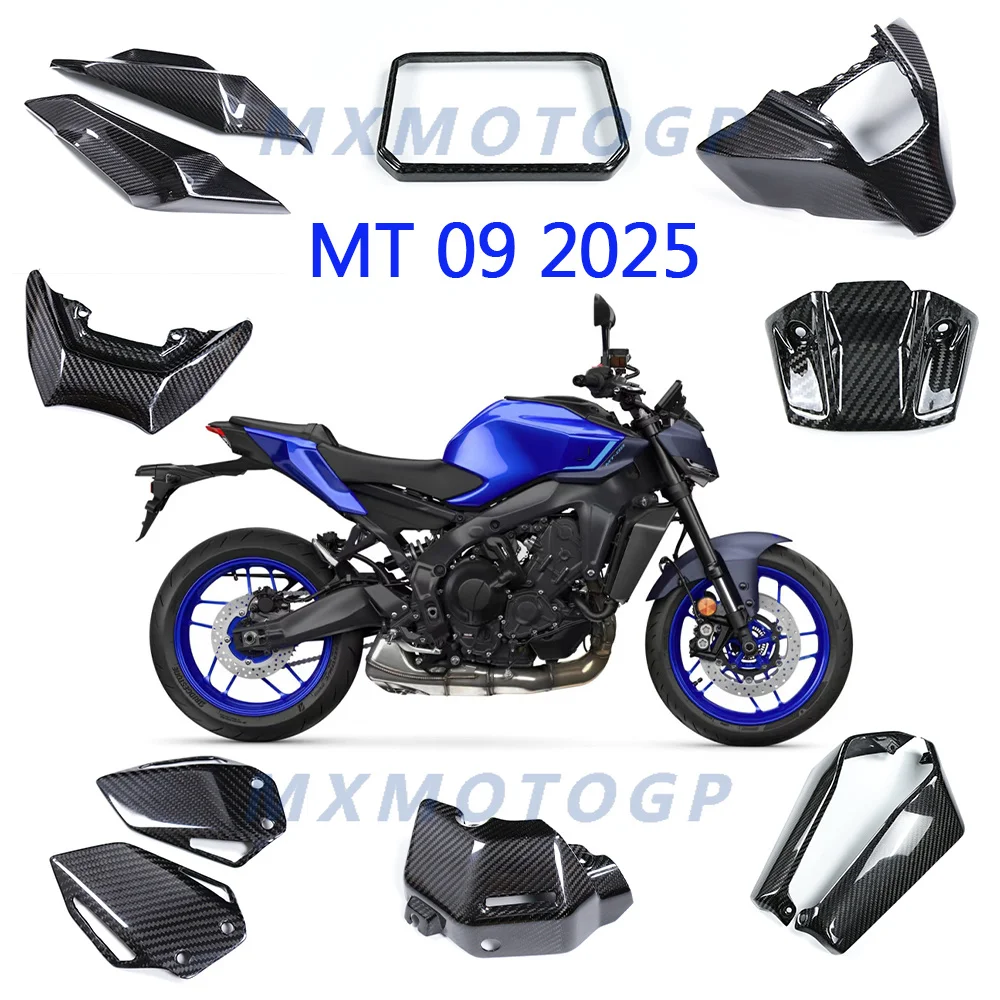 2024 2025 Für Yamaha MT09 MT 09 MT-09 100% Carbonfaser Kettenradabdeckung Seitenverkleidungen Komplette Verkleidungssätze Motorradzubehör