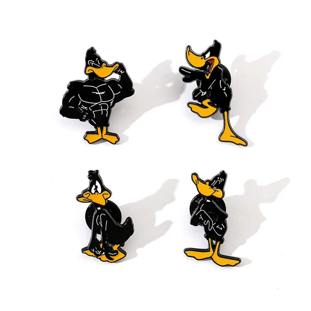 

1 Set Cartoon Creative Personality Funny Fun Duck Metal Badge Daffy Duck Alloy Drip Oil Brooch Accessory Pin Fashion Toys Anime