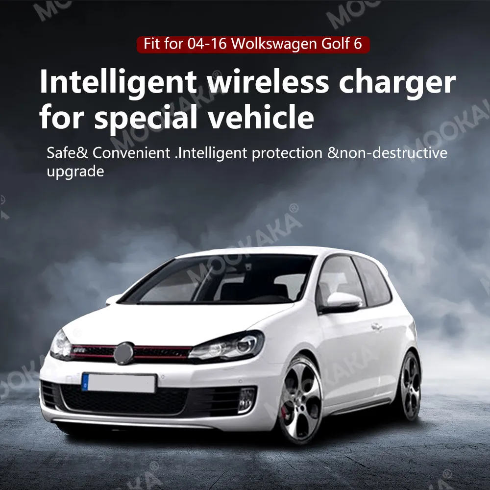 QI Car Infrared Fast Wireless Charger For Volkswagen Golf 6 2004-2016 Fast Wireless Charging Car Phone Holder for iphone/Samsung