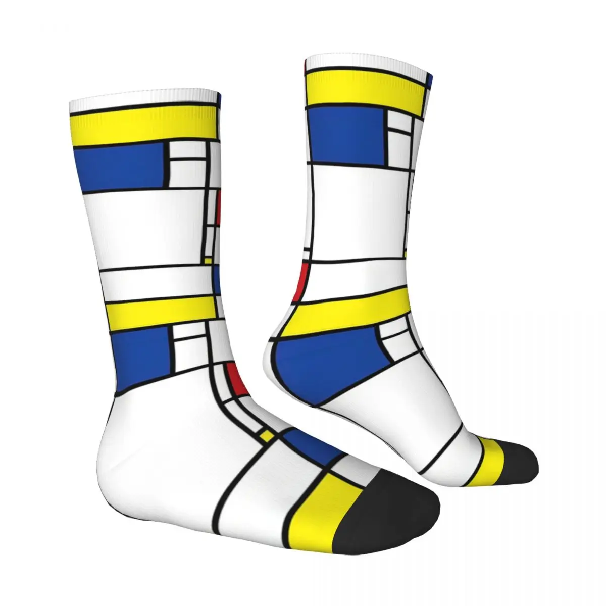 Mondrian Minimalist De Stijl Modern Funny Socks for Men Women Unisex Crazy Street Style Printed Crew Sock