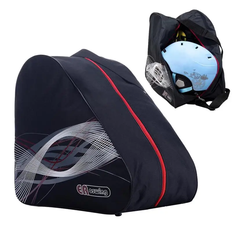 Bolsa para patines para niños, bolsa de almacenamiento para patinaje sobre hielo, accesorios portátiles para almacenamiento de patines con correas ajustables para niños y