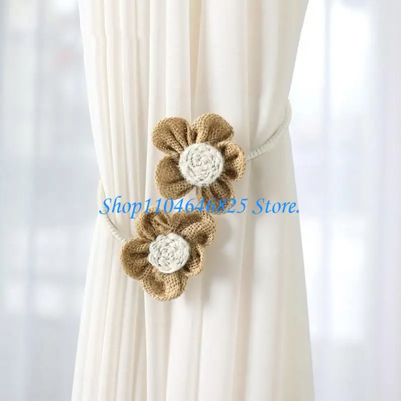 Japanese Curtain Tiebacks Flower Drapery Holder Clip for Window Decors 2 Pack