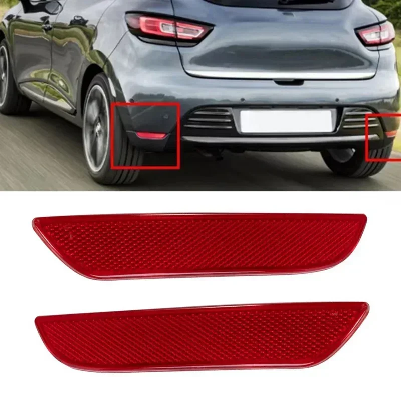 Car Rear Bumper Reflector For Renault Clio MK4 12 Tce 16 Rs 2013 2014 2015-2021 Auto Reflective Strips Decorative Accessories