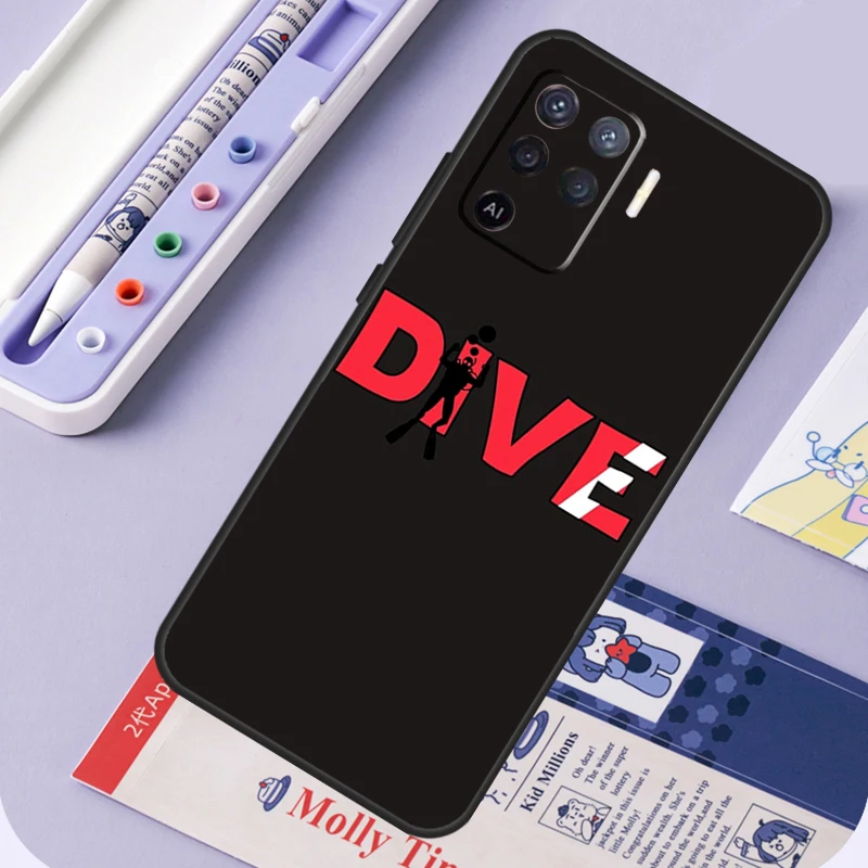 เคสโทรศัพท์มือถือลายธงดำน้ำสำหรับ Oppo A40 A60 A80 A94 A74 A54 A15 A18 A38 A58 A78 A98 A16 A76 A96 A57 A17 A77 A5 Pro