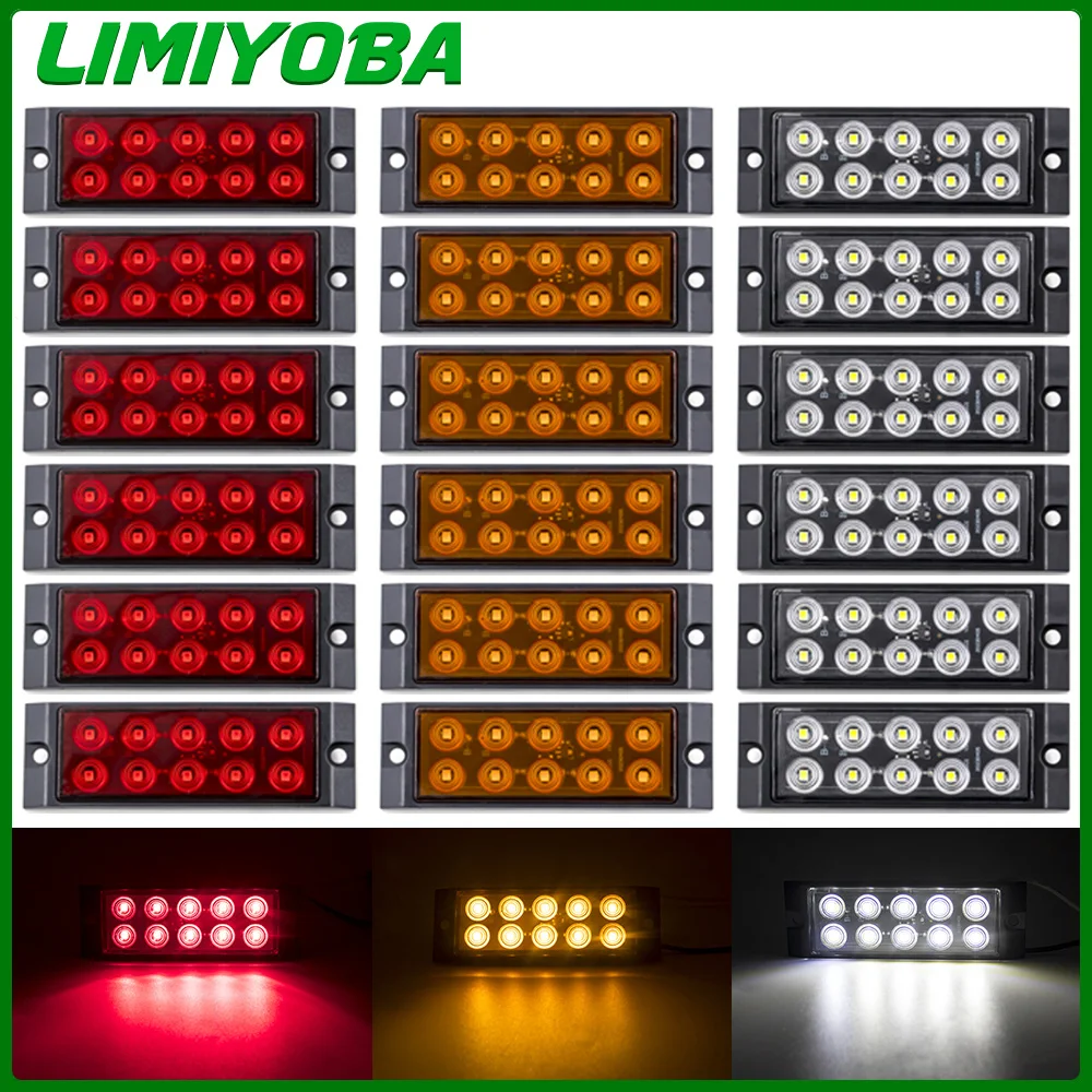 

12V 24V 10 LED Side Marker Lights Car External Lamp Indicator Rear Tail Light Trailer Truck Lorry Boat Accessories Warning light