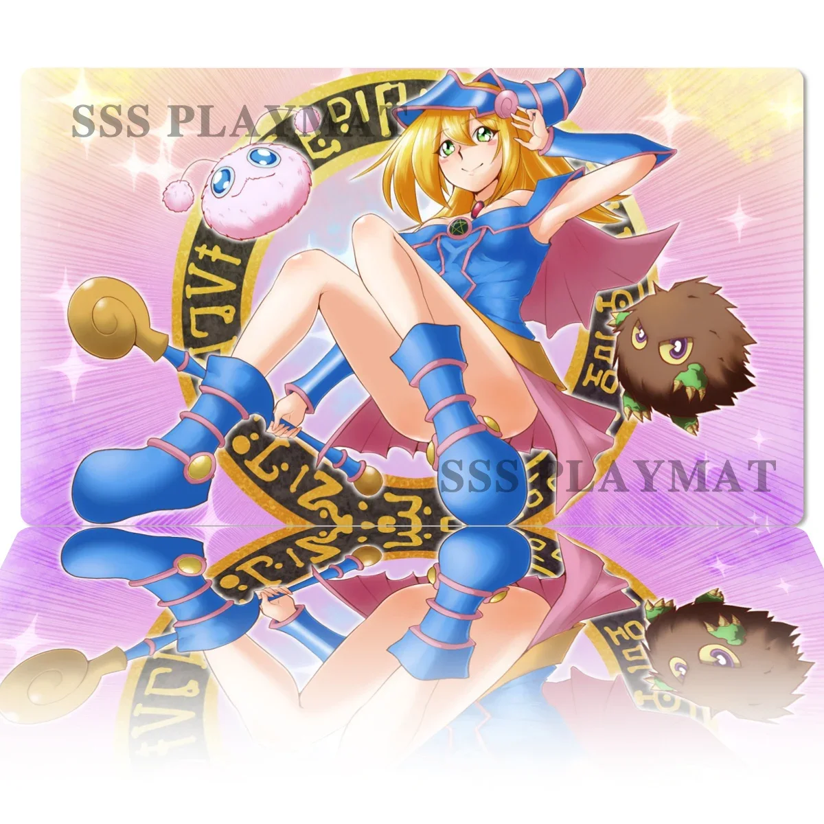 

YuGiOh Dark Magician Girl TCG Mat CCG Playmat Trading Card Game Mat Board Game Gaming Pad Rubber Mouse Pad Free Bag 600x350x2mm