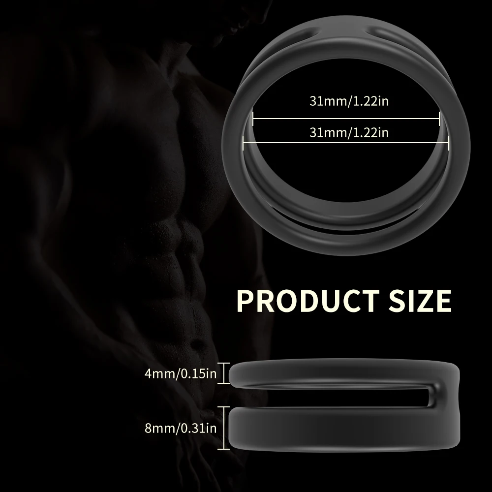 Dual Penis Ring Male Silicone Cock Rings Lock Delay Ejaculation Scrotal Binding Ball Stretcher Chastity Cockring Sex Toy For Men