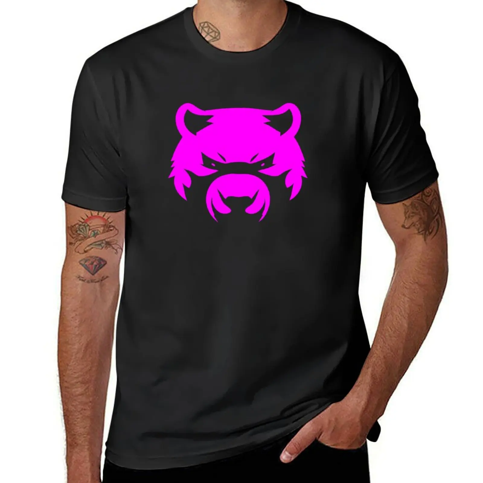 

logo (Bear) (Pink) T-Shirt Blouse vintage customs design your own slim fit t shirts for men