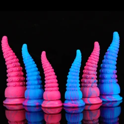 Godemichet anal en silicone pour femme, pieuvre, tentacule, énorme gode animal, monstre coloré, massage de la prostate, jouet sexuel pour adulte