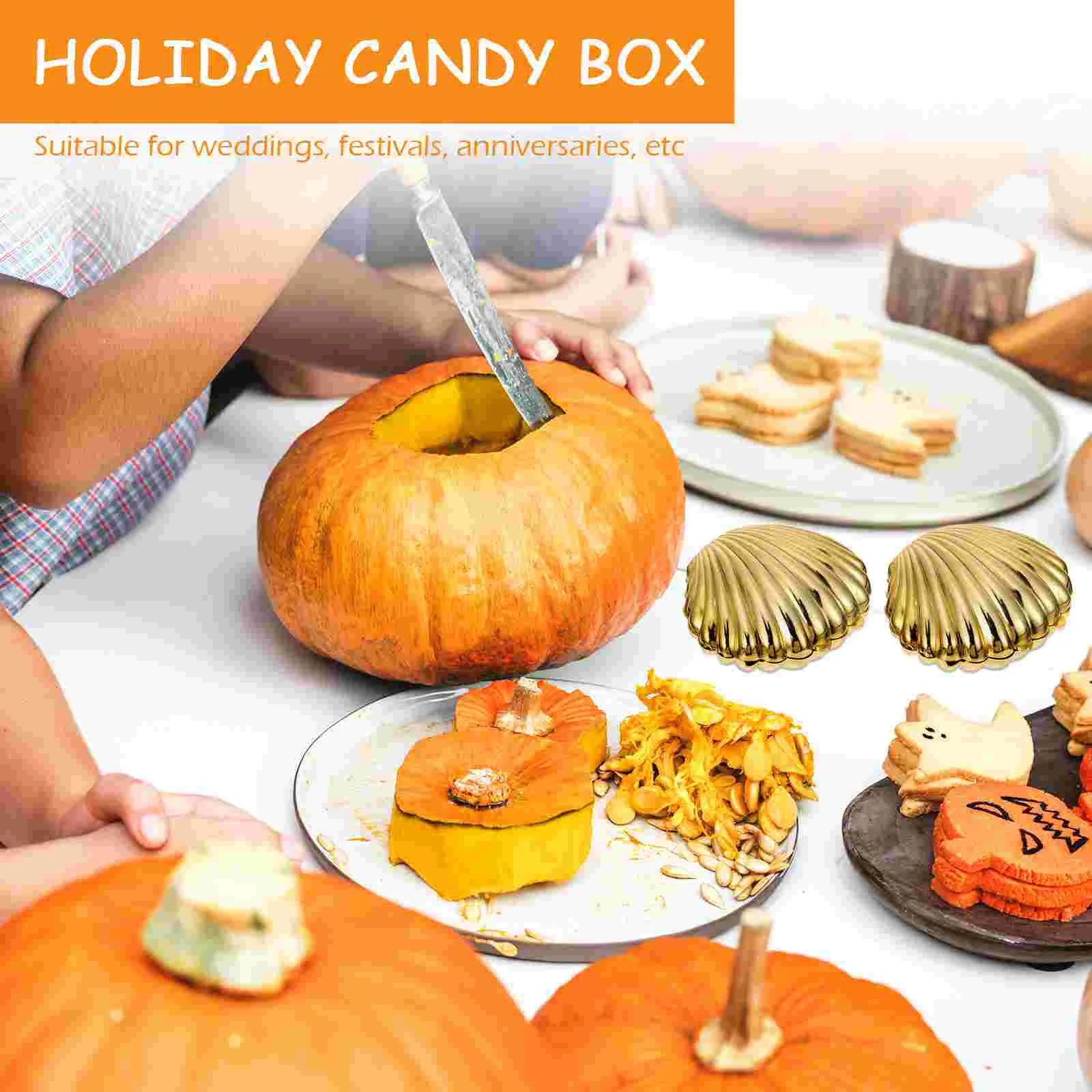 10 pçs forma de concha caixa de doces caixa de lembranças de casamento caixas de presente de chá de bebê decoração de festa de aniversário suprimentos recipiente de biscoitos