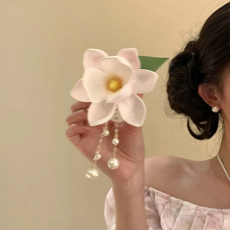 Orchideenblumen Haarspange für Frauen, böhmische Haarnadel, Brautspange, Strand, Hochzeit, Blumenfee, süße Haarspange, Haarschmuck