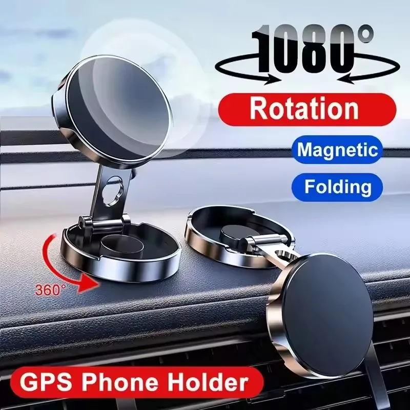 

Magnetic Mobile Phone Stand Holder Foldable Car Phone Holder 720° Rotation Round Bracket iphone accessories Android