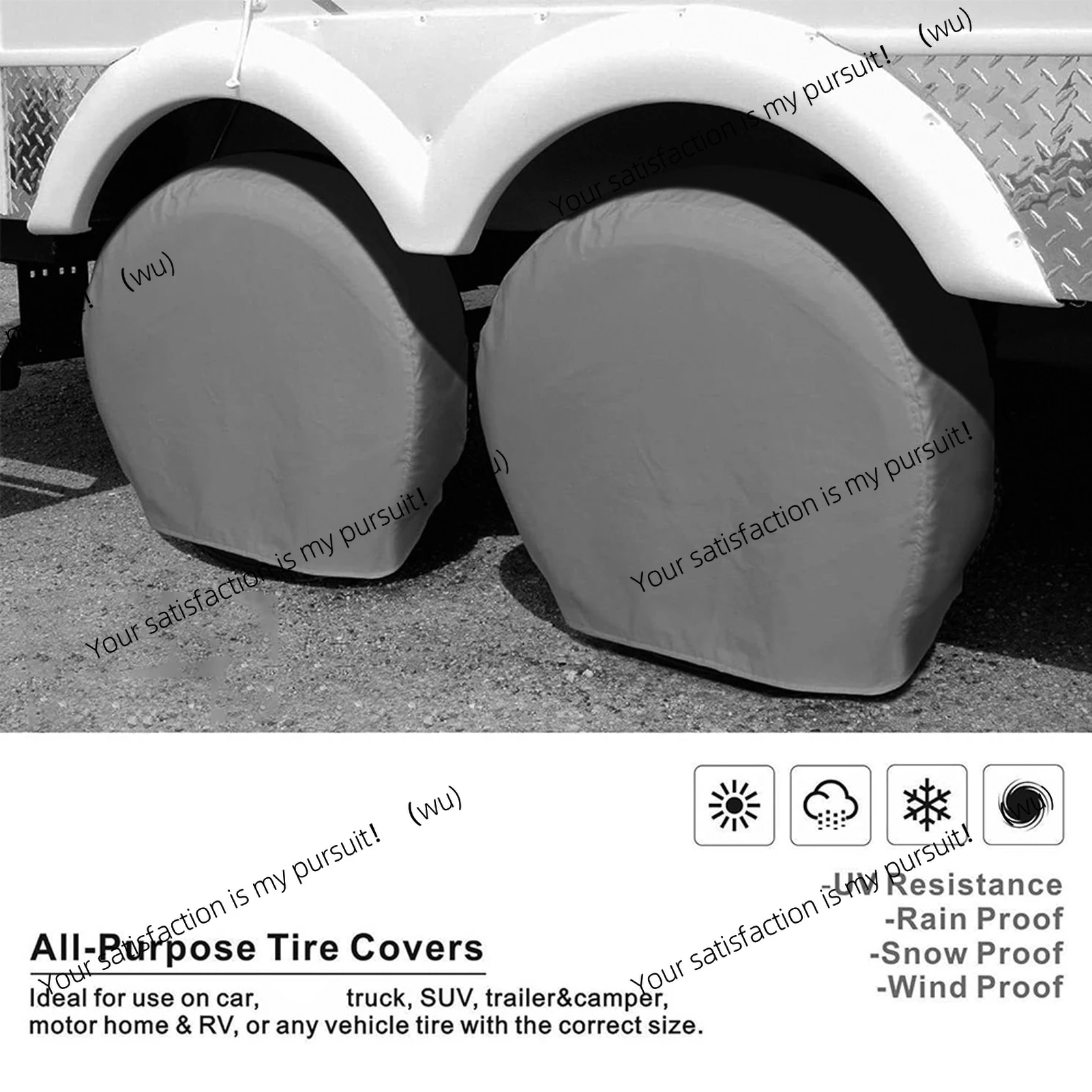 4PCS 18-38in Sun-proof Tire Covers Tire Wheel Protector for Car SUV Truck Waterproof Protects Tires Wheels 600D Oxford Cloth