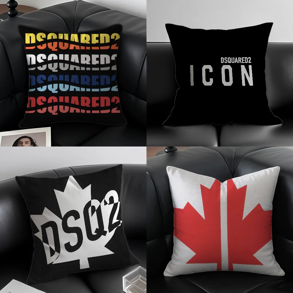 Fashion D-Dsquared2 Logo Pillow Case Anti-dustmite Pillowcase Invisible zipper silky short plush Sofa cushion cover