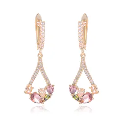 Drop-Shaped Stone Inlaid Female Earrings, Elegant, Compact And Exquisite, Prom Banquet Free Shipping