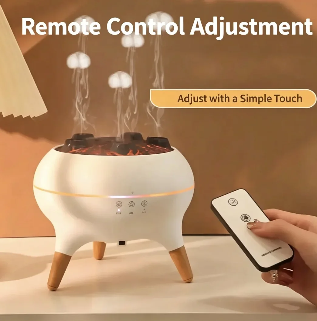 Dynamic Jellyfish Air Humidifier 250ml Essential Oil Diffuser Remote Control Bedroom Humidifier With 7 Colorful Night Lights - view 3