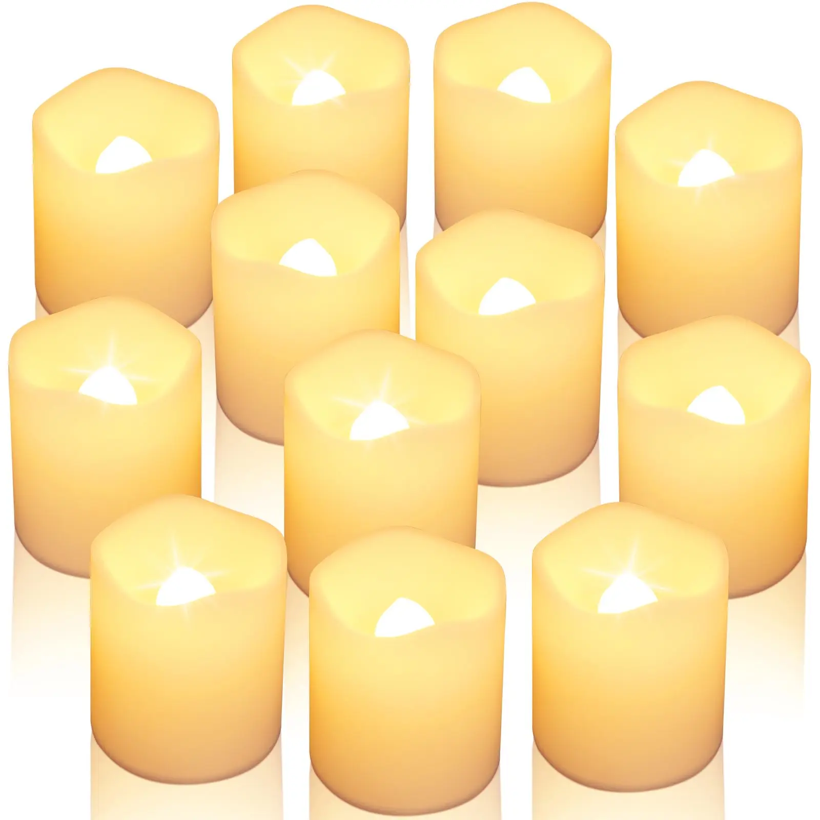 24Pcs Pack Flameless Votive Candles Flickering LED Candle Electric Battery Operated Tea Lights Warm White for Wedding Table Deco