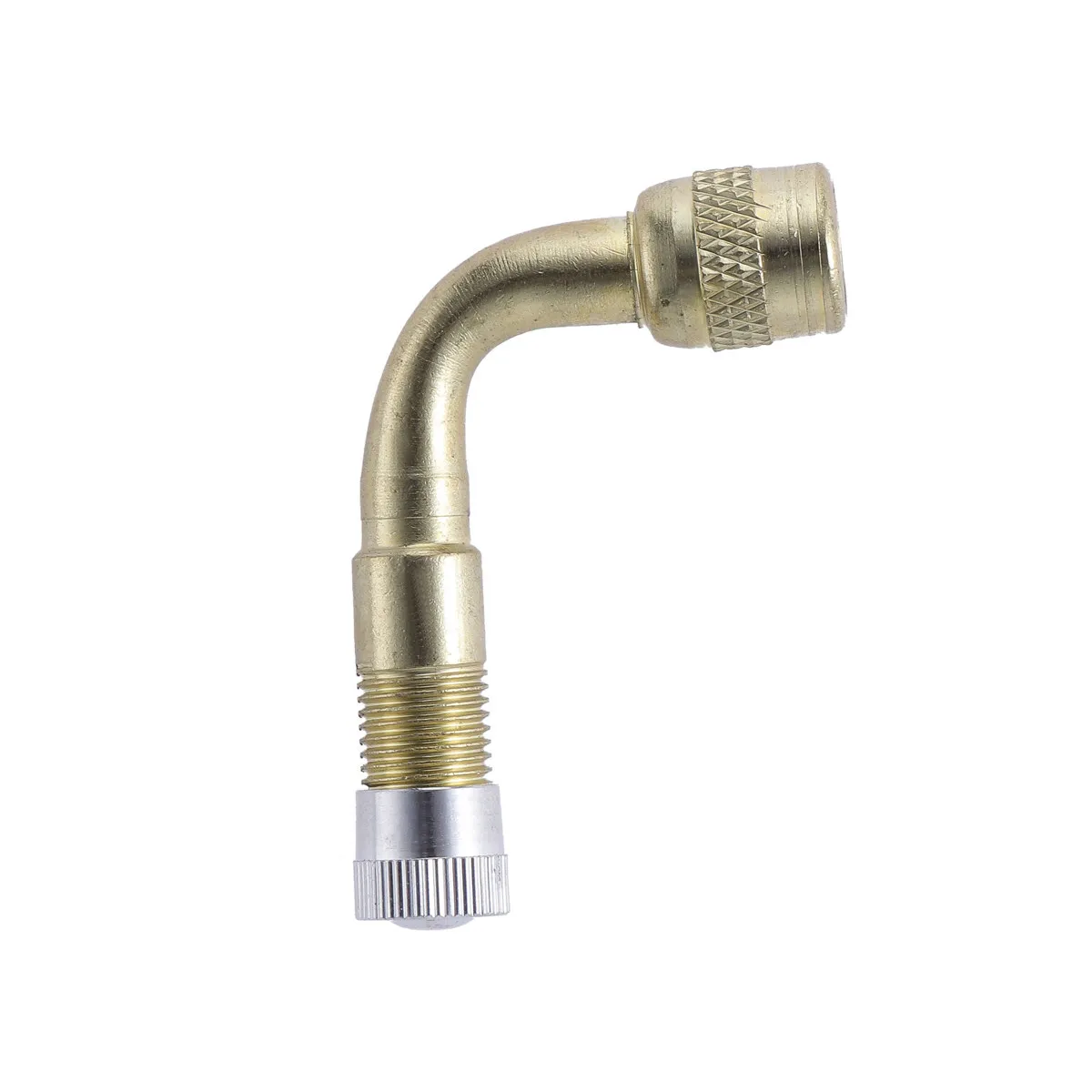 4Pcs Brass Valve Extension Adapter 90 Degree Bend American Type Tire Adaptor for Cars Motorcycles Trucks Bikes Universal Fit