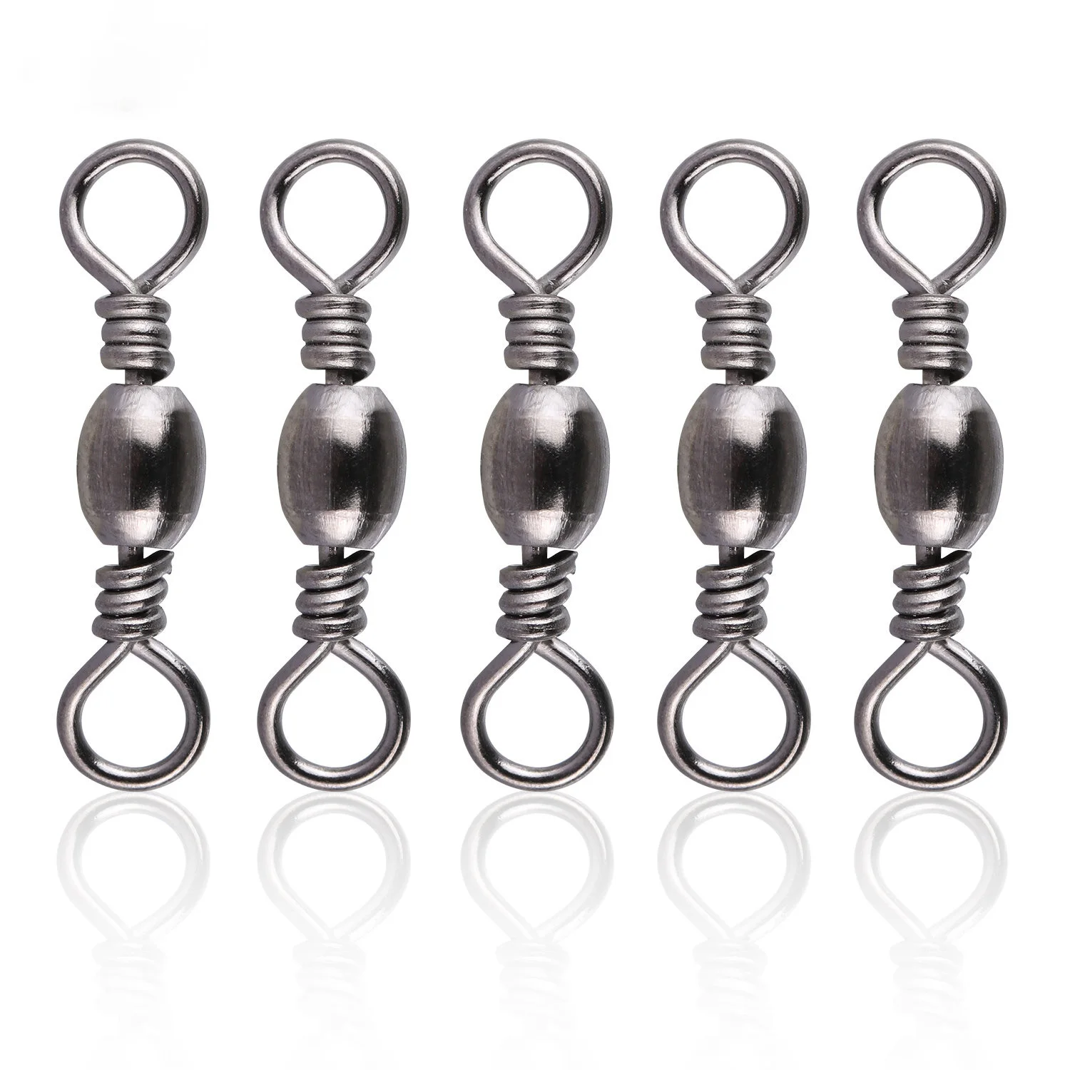 Goture 200pcs Fishing Rolling Swivel Snap Drag 16kg-46kg Stainless Steel Fishhooks Barrel Swivel Fishing Tackeles Line Connector