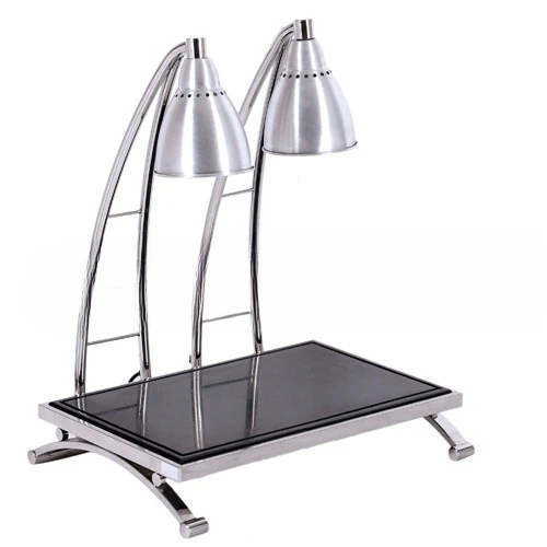 Stainless steel double head food insulation lamp, hotel buffet insulation lamp